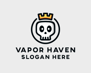 Crown Skull Badge logo design