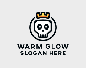 Crown Skull Badge logo design