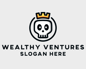 Crown Skull Badge logo design