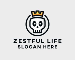 Crown Skull Badge logo design