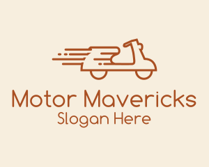 Brown Speeding Motorcycle logo design