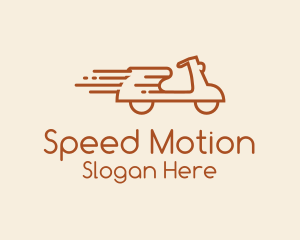 Brown Speeding Motorcycle logo design