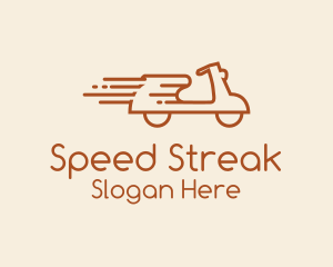 Brown Speeding Motorcycle logo design