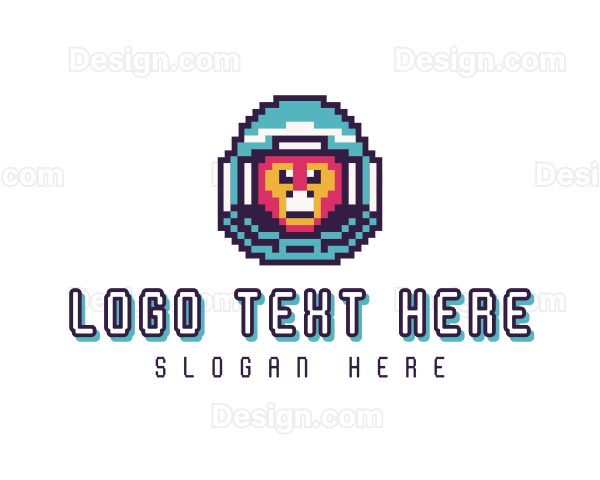 Pixel Astronaut Primate Logo