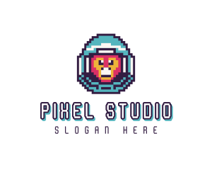 Pixel Astronaut Primate logo design