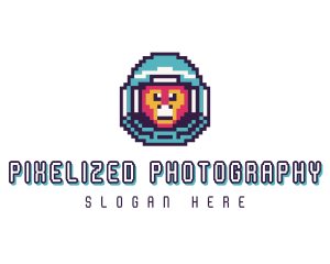 Pixel Astronaut Primate logo design