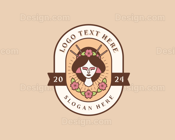 Oriental Beauty Geisha Woman Logo