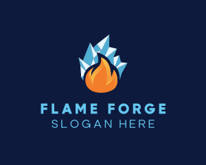 Flame Iceberg Ventilation logo design