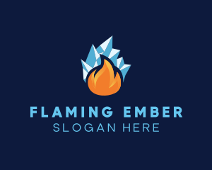 Flame Iceberg Ventilation logo design