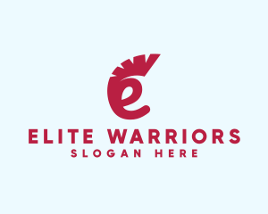 Digital Letter E Warrior logo design