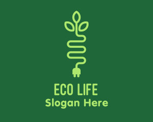 Green Eco Plug logo design