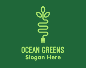 Green Eco Plug logo design