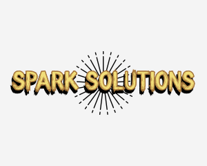 Retro Firework Spark logo design