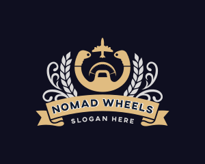 Airplane Steering Wheel logo design