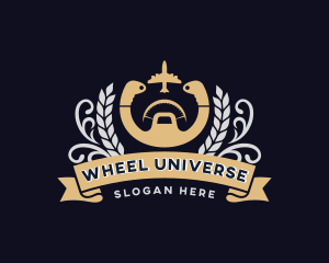 Airplane Steering Wheel logo design