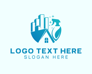 House Cleaning Building logo