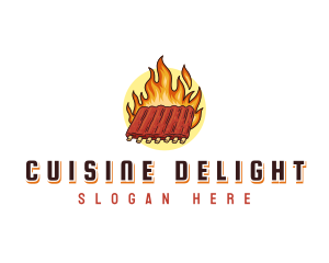 Ribs Grill Barbecue logo design