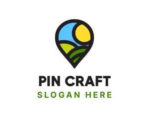 Sunrise Location Pin logo design