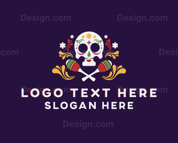 Festive Skull Skeleton Logo