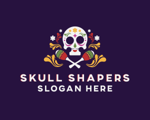 Festive Skull Skeleton logo