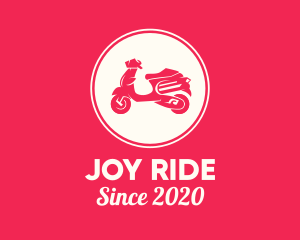 Red Scooter Moped logo design