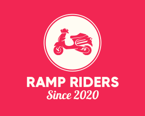 Red Scooter Moped logo design