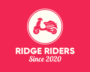 Red Scooter Moped logo design