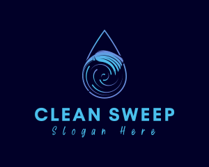 Droplet Cleaning Broom  logo design