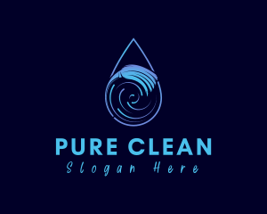 Droplet Cleaning Broom  logo design