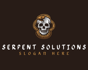 Serpent Snake Skull logo design