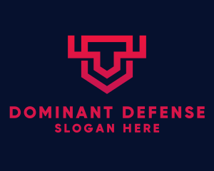 Geometric Shield Defense logo design