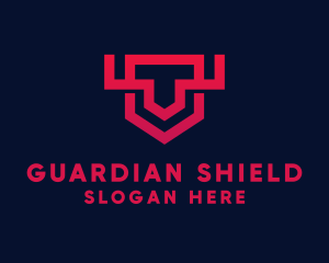 Geometric Shield Defense logo design