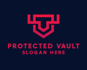 Geometric Shield Defense logo design