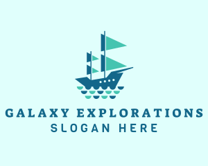 Ocean Galleon Ship logo design