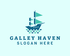 Ocean Galleon Ship logo