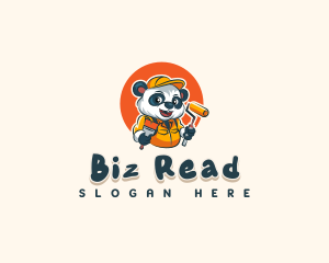 Cute Painter Panda logo design