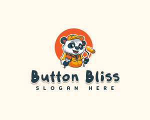 Cute Painter Panda logo design