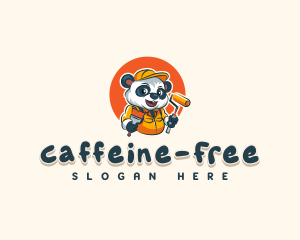 Cute Painter Panda logo design