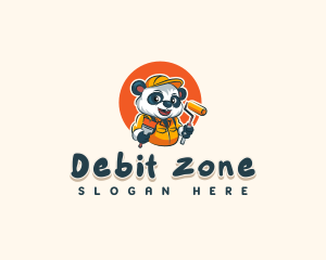 Cute Painter Panda logo design