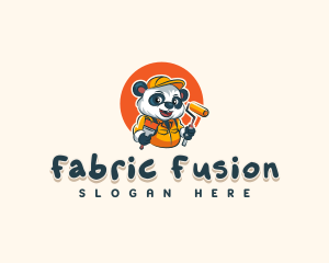 Cute Painter Panda logo design