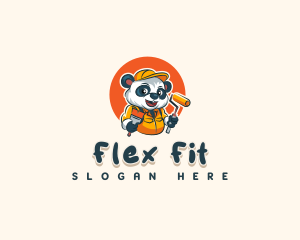 Cute Painter Panda logo design