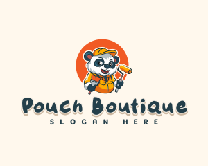 Cute Painter Panda logo design