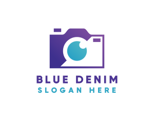 Blue Minimalist Camera logo design