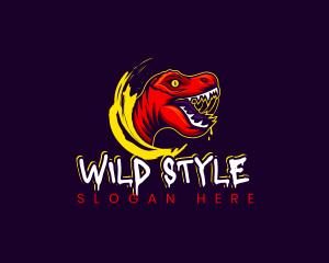 Wild Dinosaur Raptor logo design