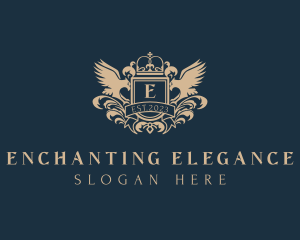 Elegant Regal Bird Crest logo design