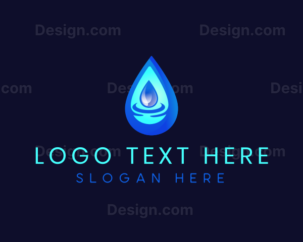 Water Droplet Liquid Logo