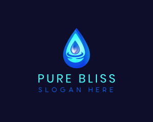 Water Droplet Liquid logo design