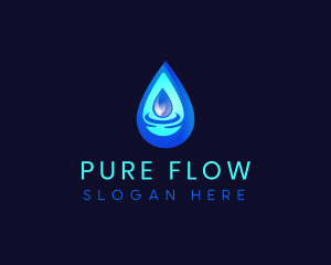 Water Droplet Liquid logo design