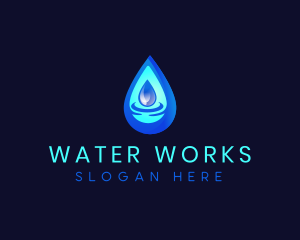 Water Droplet Liquid logo design