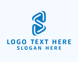 Blue Digital Letter S logo